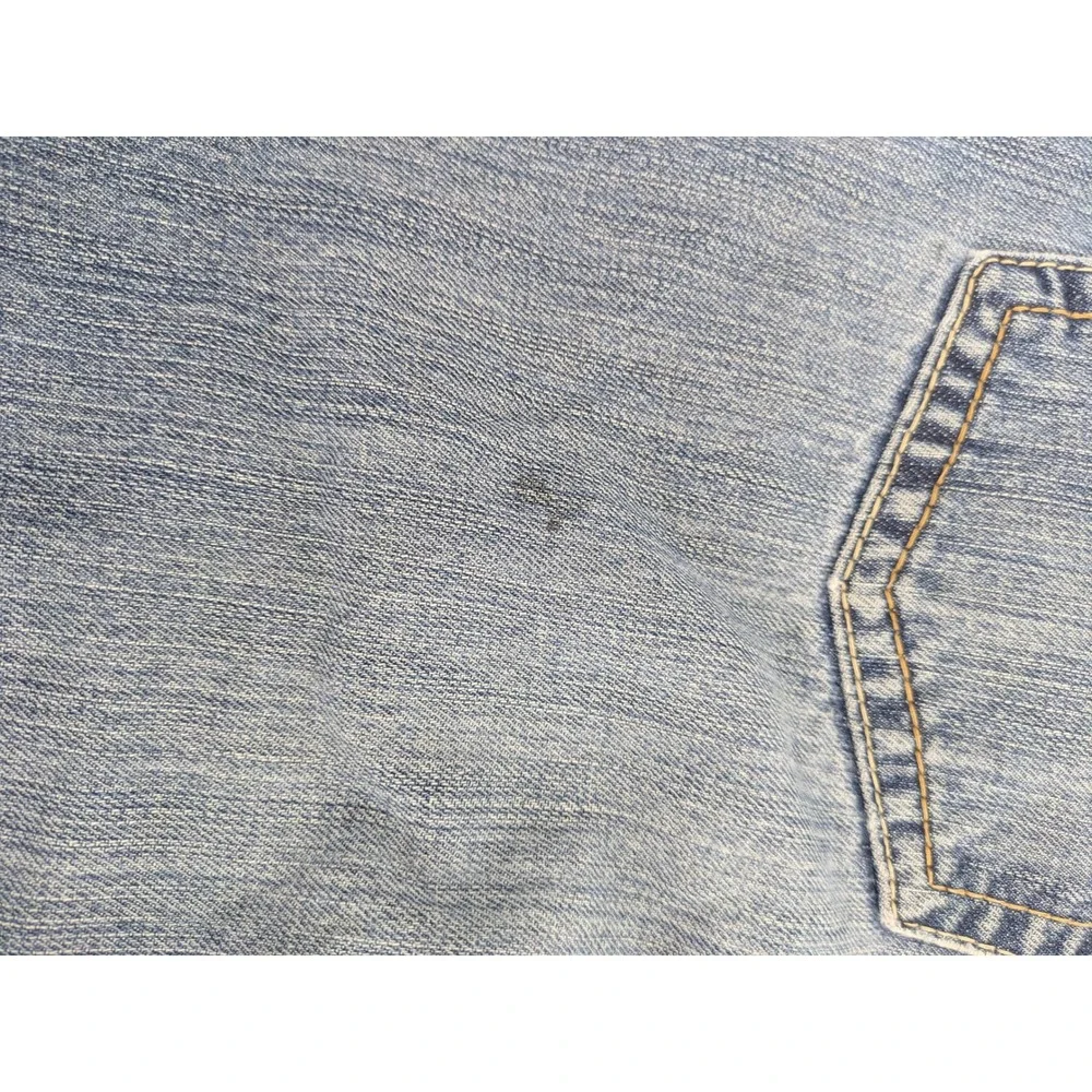 Ariat FR M4 Low Rise Boot Cut Jeans Mens 35x32 Blue Distressed Thrashed Workwear